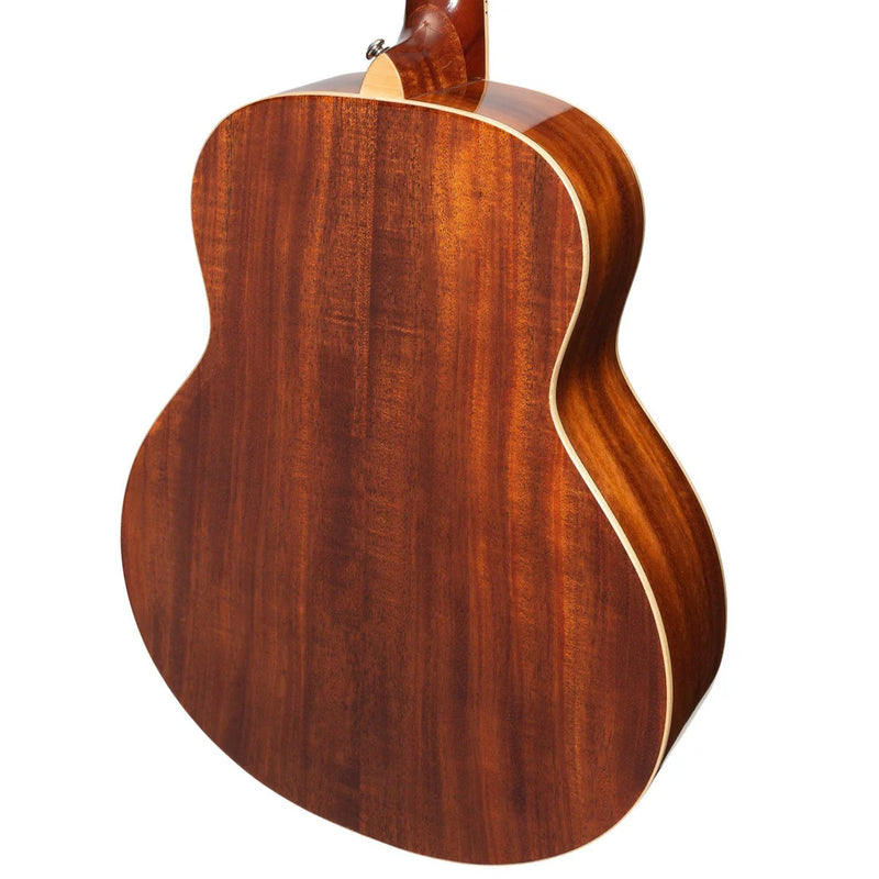 Timberidge '1 Series' Spruce Solid Top Acoustic-Electric Bass Travel Guitar with Gig Bag (Natural Gloss)